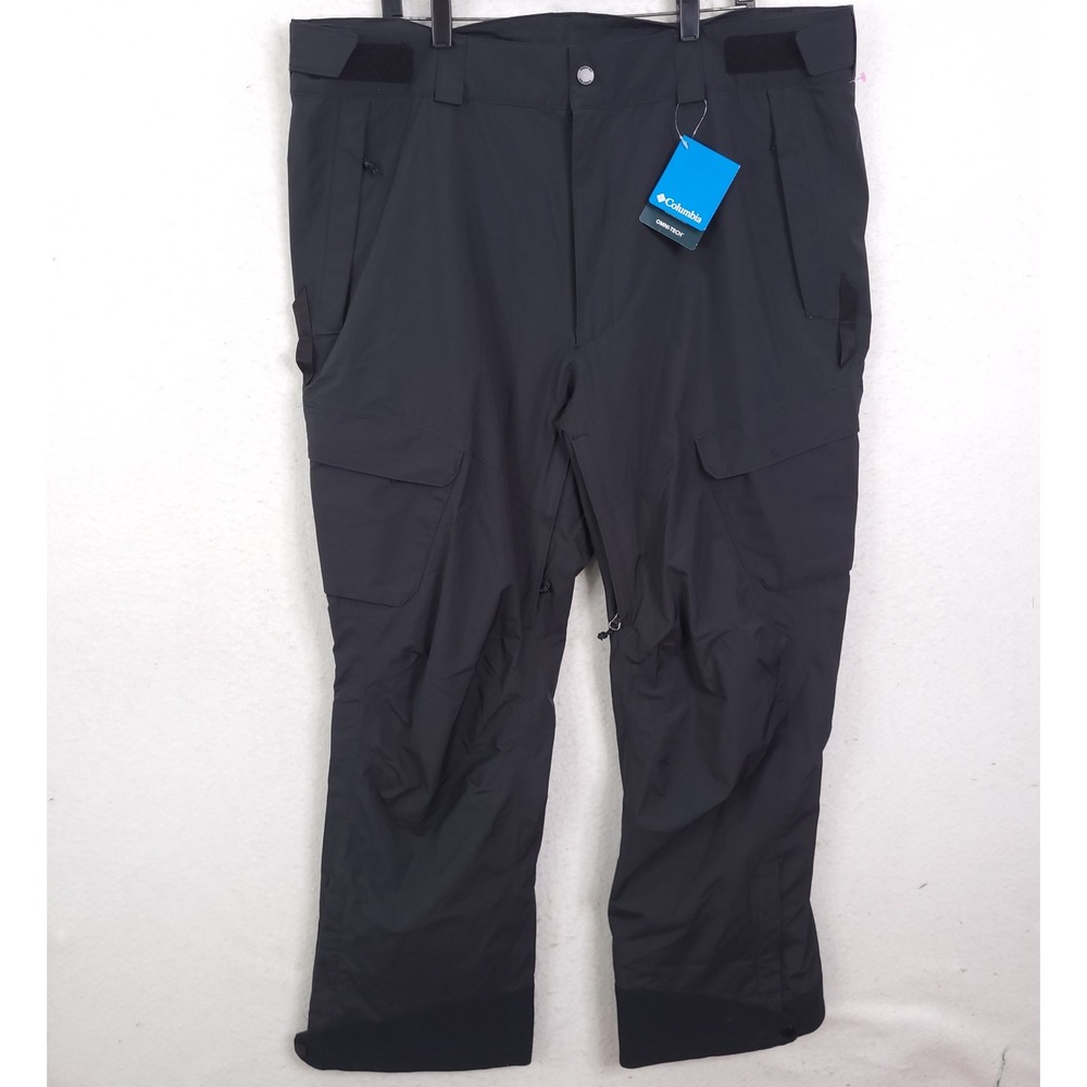 Columbia Powder Stash Pant Mens XL Black Omni Tech  Ski Snowboard Cargo